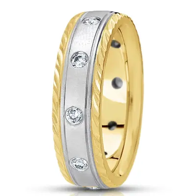 Fancy Edge Classic Diamond Wedding Band  - view 4 of 4