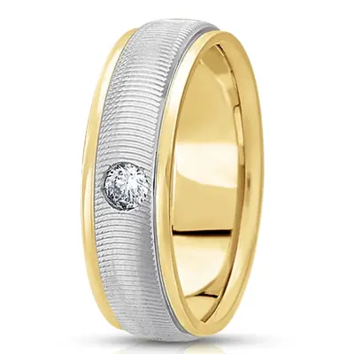 Carved Design Diamond Wedding Ring - view 3 of 4