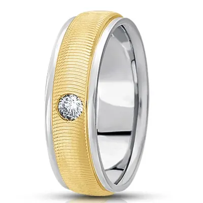 Carved Design Diamond Wedding Ring - view 4 of 4