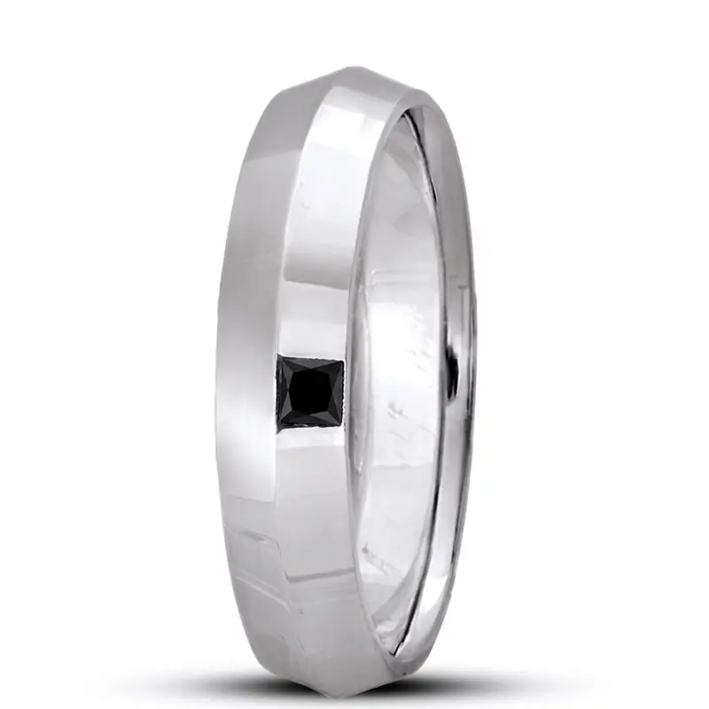 10K white gold 5mm. high polish knife-edge-wedding-band - alternate view 9
