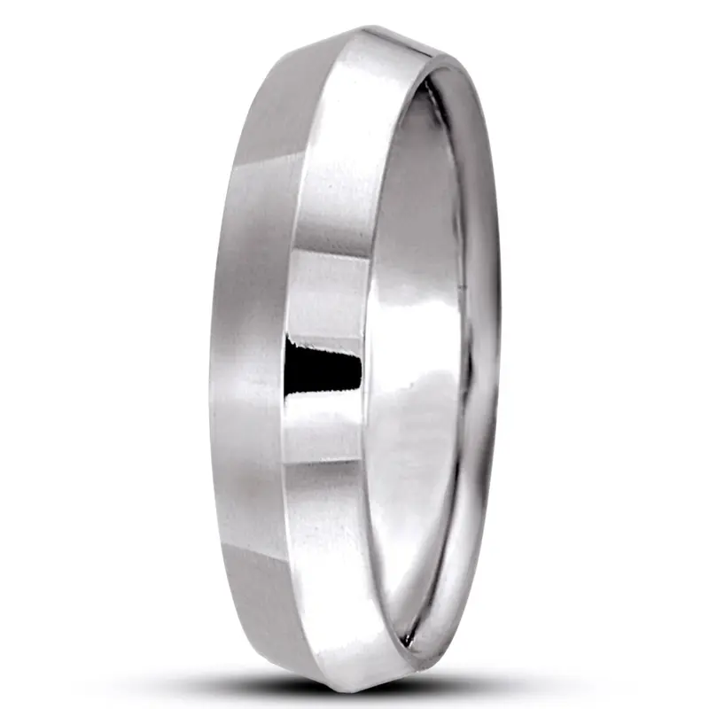 10K white gold 6mm. high polish knife-edge-wedding-band - alternate view 11