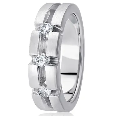 18K white gold 7mm. satin round-diamond-classic-wedding-ring - alternate view 2 thumbnail
