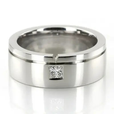 Single Step Edge Diamond Wedding Band - view 1 of 2