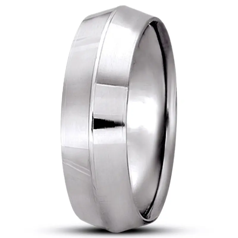 10K white gold 7mm. high polish knife-edge-wedding-band - alternate view 13