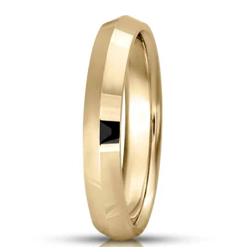 10K yellow gold 4mm. high polish knife-edge-wedding-band - alternate view 8