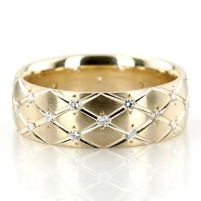 Unique Diamond Wedding Ring  - view 1 of 4