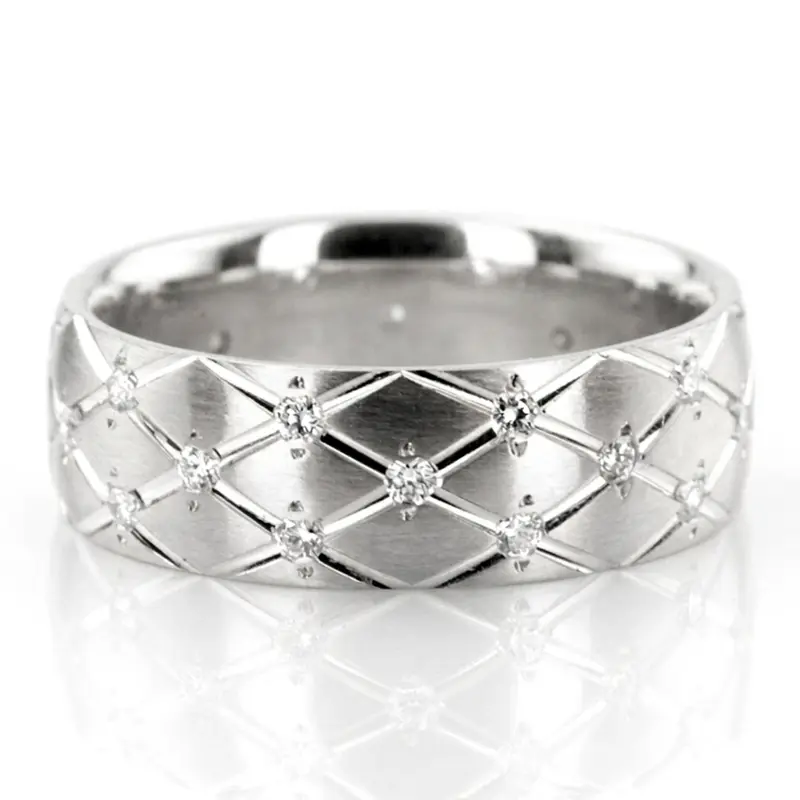 10K white gold 7mm. same as picture diamond-classic-round-wedding-band - alternate view 2