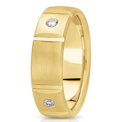 Vertical Cut Diamond Wedding Band  - view 2 of 2