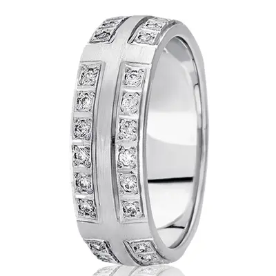 Square Diamond Wedding Ring  - view 1 of 2