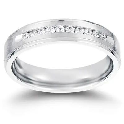 Channel Step Edge Diamond Wedding Band - view 2 of 2