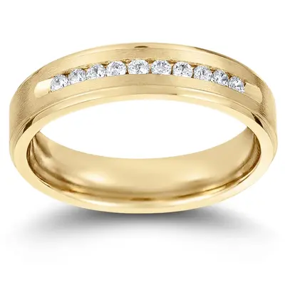 Channel Step Edge Diamond Wedding Band - view 1 of 2