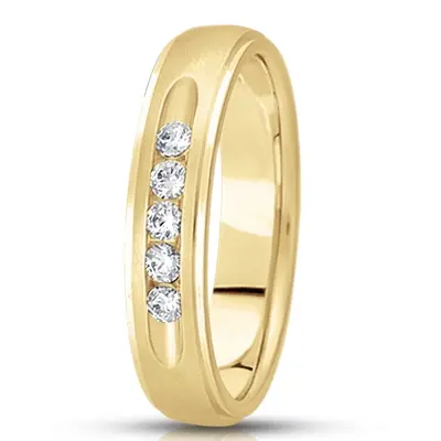 Step Edge Channel Set Diamond 4mm Wedding Band - view 3 of 6