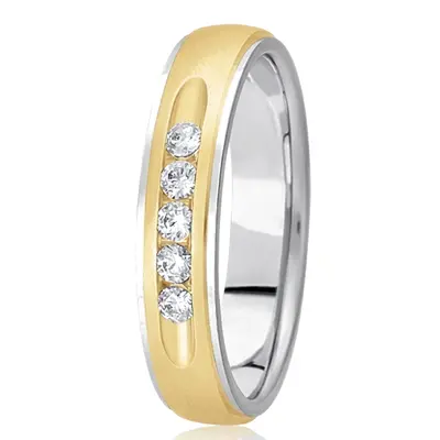 Step Edge Channel Set Diamond 4mm Wedding Band - view 5 of 6