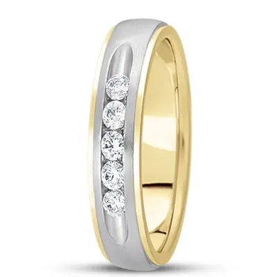 Step Edge Channel Set Diamond 4mm Wedding Band - view 6 of 6