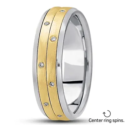 Beveled Edge Diamond Wedding Ring - view 1 of 4