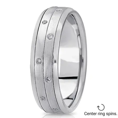 Beveled Edge Diamond Wedding Ring - view 2 of 4