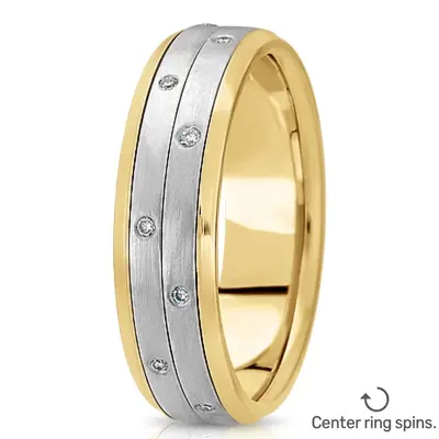 Beveled Edge Diamond Wedding Ring - view 3 of 4