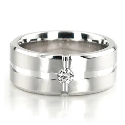 Exquisite Cross-cut Diamond Wedding Ring