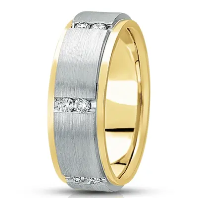 Step Edge Round Diamond 7mm Wedding Band - view 3 of 4