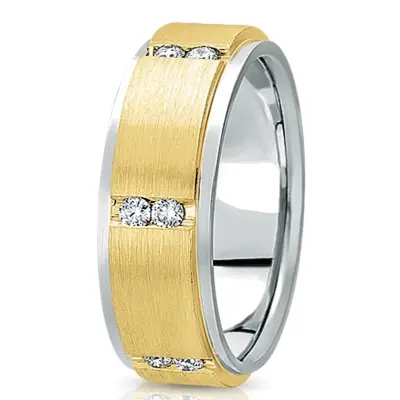 Step Edge Round Diamond 7mm Wedding Band - view 4 of 4