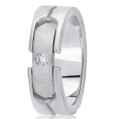 Contemporary Diamond 8mm Wedding Band alternate view