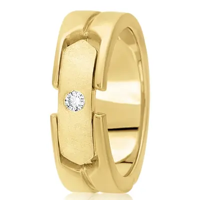 Contemporary Diamond 8mm Wedding Band - view 3 of 4
