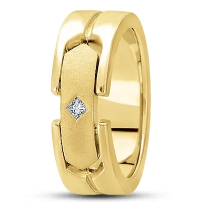 Contemporary Princess Diamond Wedding Ring - view 3 of 4