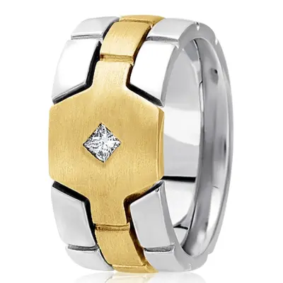 Sturdy Princess Cut Diamond 10mm Wedding Band - view 1 of 4