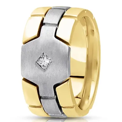 Sturdy Princess Cut Diamond 10mm Wedding Band - view 3 of 4