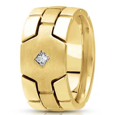 Sturdy Princess Cut Diamond 10mm Wedding Band - view 4 of 4