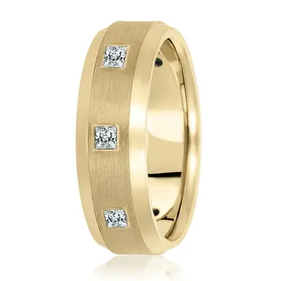 Beveled Edge Princess Cut Diamond Wedding Ring - view 4 of 4