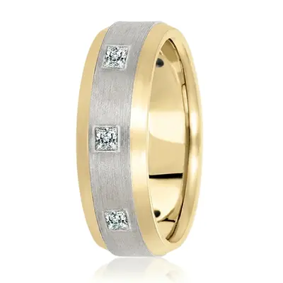 Beveled Edge Princess Cut Diamond Wedding Ring - view 1 of 4