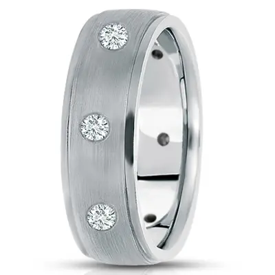 Classic Round Cut Diamond 7mm Wedding Band alternate view
