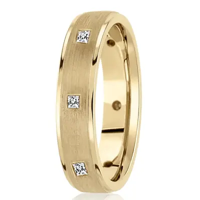 Step Edge Diamond 5mm Wedding Band - view 1 of 2
