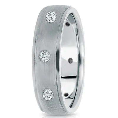 Classic Round Cut Diamond 6mm Wedding Ring