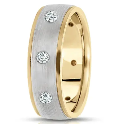 Classic Round Cut Diamond 7mm Wedding Band
