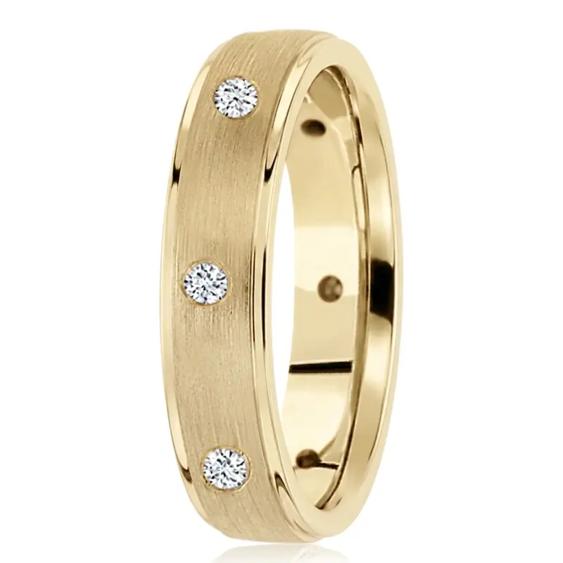 platinum 5mm. satin diamond-classic-round-cut-wedding-band - alternate view 2