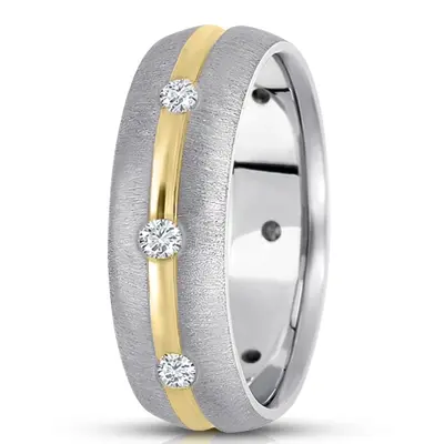 Concave Center Diamond Wedding Band - view 1 of 4