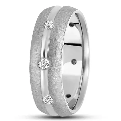 Concave Center Diamond Wedding Band - view 2 of 4