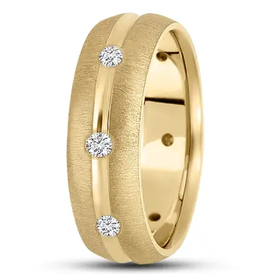Concave Center Diamond Wedding Band - view 3 of 4