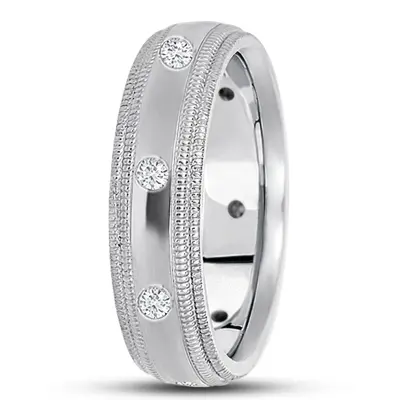 Double Milgrain Diamond Wedding Band - view 1 of 2