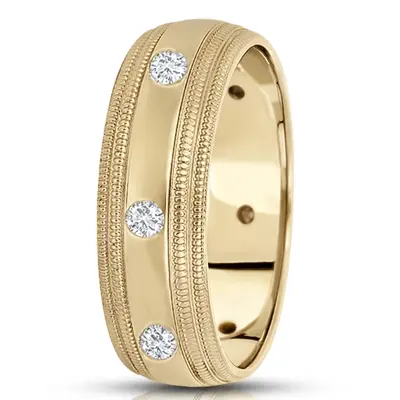 Double Milgrain Diamond Wedding Ring - view 1 of 4