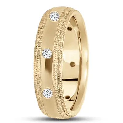 Double Milgrain Diamond Wedding Band - view 2 of 2