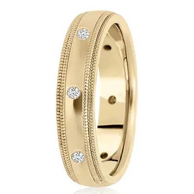 Double Milgrain Diamond 5mm Wedding Ring alternate view