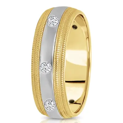 Double Milgrain Diamond Wedding Ring - view 4 of 4
