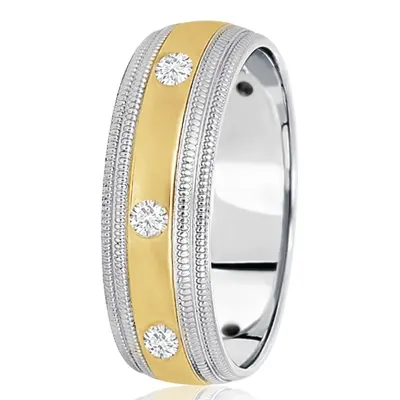 Double Milgrain Diamond Wedding Ring - view 2 of 4