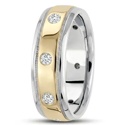 Milgrain Round Cut Diamond Wedding Band - view 4 of 4