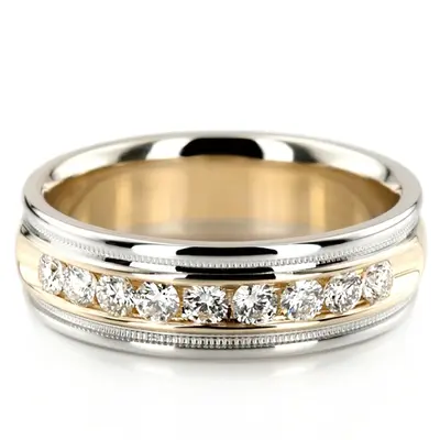 Channel Set Diamond Wedding Band