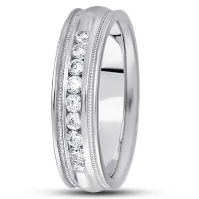 Channel Set Diamond Wedding Band - view 4 of 6