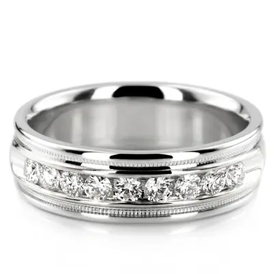 Channel Set Diamond Wedding Band - view 3 of 6